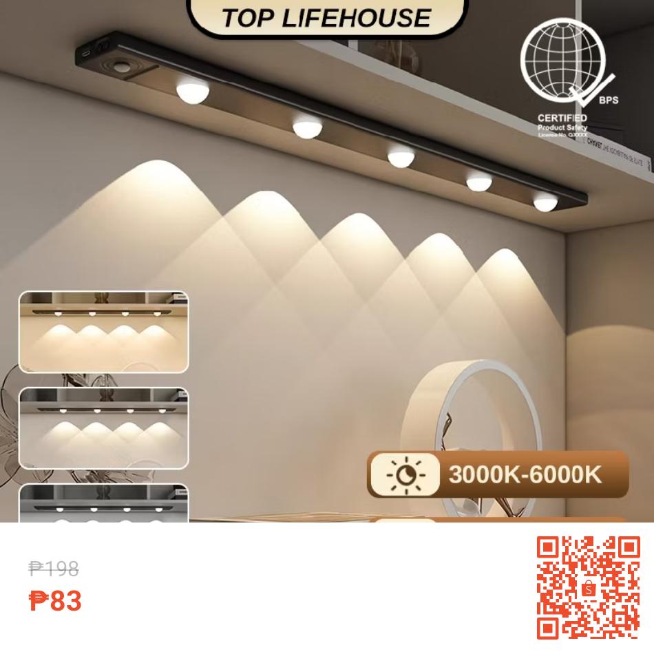Motion Sensor Led Light Rechargeable Light For Bedroom Night Light Magnetic Kitchen Light Automatic.