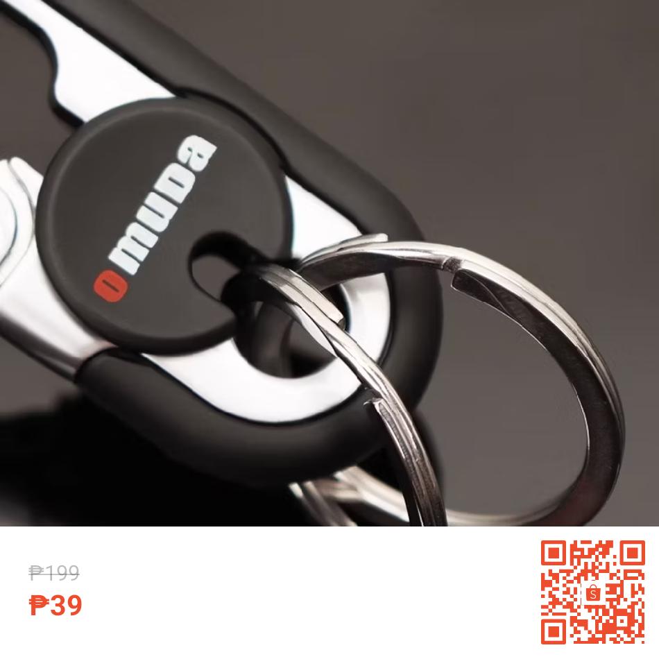 Durable Stainless Steel Keychain with Carabiner and Double Ring