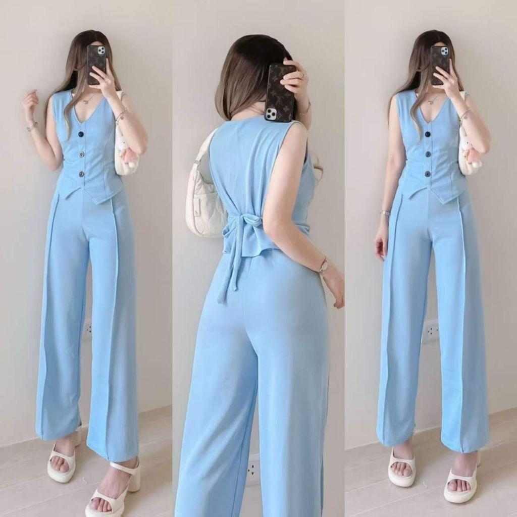 Best Seller Prema  Vest Top and Pants Terno/Coodinates w/ Pockets-Summer cool suit for ₱235 - ₱238.