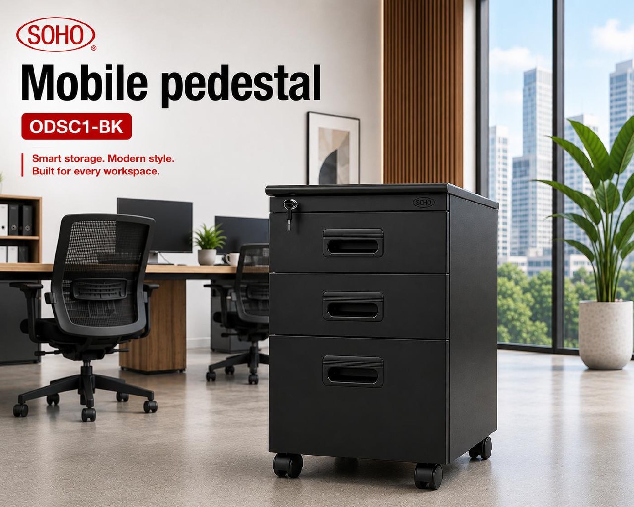 MOBILE PEDESTAL (ODSC1-BK)