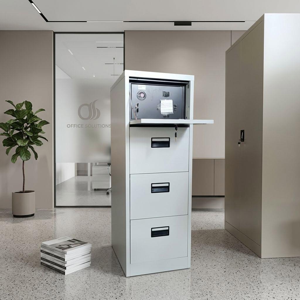 RUSSIA 4 DRAWER FILING CABINET W/ SAFETY VAULT & DIVIDER (HDC-04)