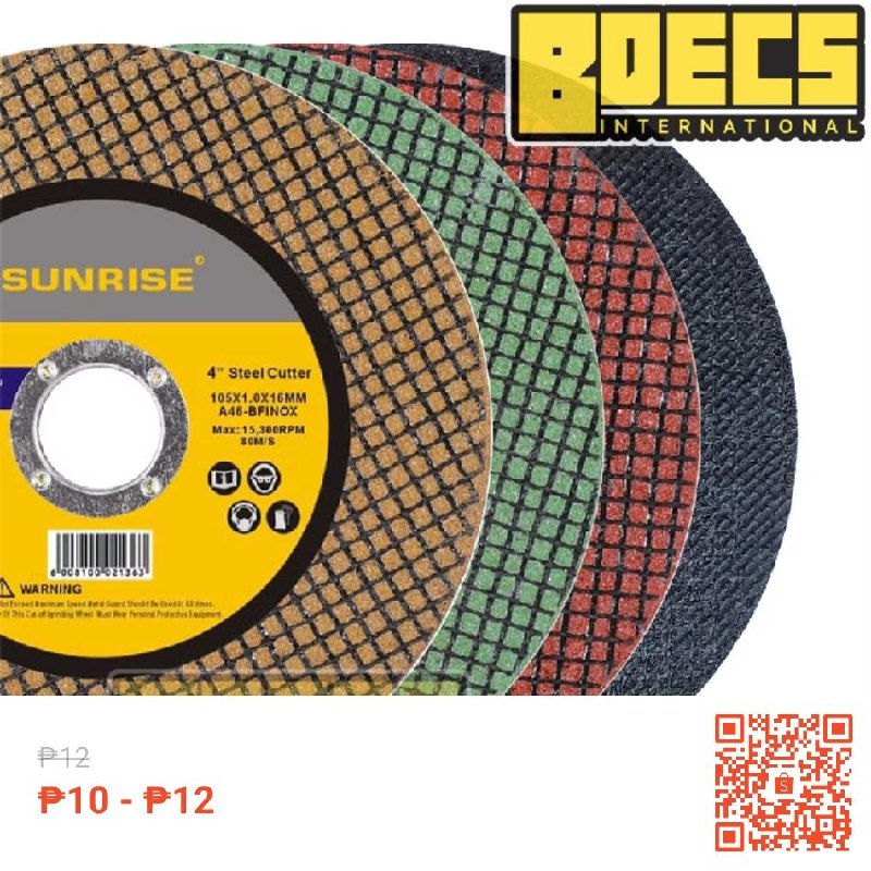 Sunrise Cutting Disc Heavy Duty High Quality 4 inches for metal (1pc)