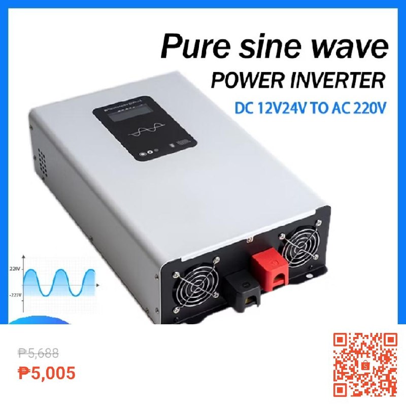 3500W 4000W 5000W 8000W 10000W Pure Sine Wave Inverter DC 12V 24V To AC 220V Off Grid Inverter Portable Converter Solar Car Inverter Transformer for ₱5,005.
