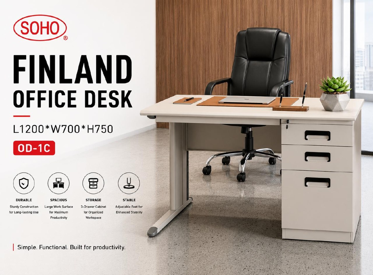 FINLAND OFFICE DESK, L1200*W700*H750 (OD-1C)
